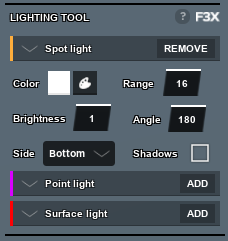 Spot light menu