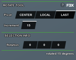 Rotate tool interface