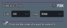 Surface tool glue setting