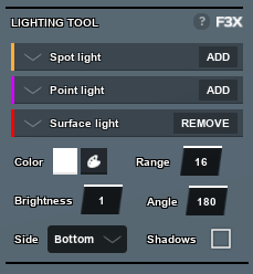 Surface light menu