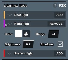 Lighting settings example