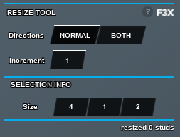 Resize tool interface